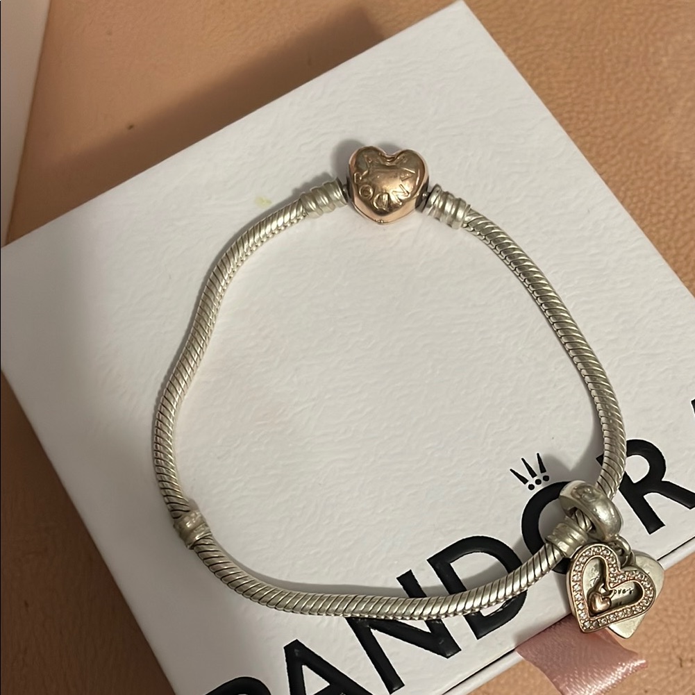 Rose Gold Pandora Charm Bracelet, Charm Included